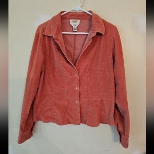 Talbot coral Corduroy jacket size petite large